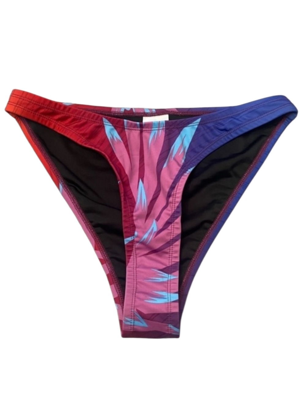 Women’s Medium Bfyne Alieva Red/Pink/Blue Tropical Print Bikini Bottom